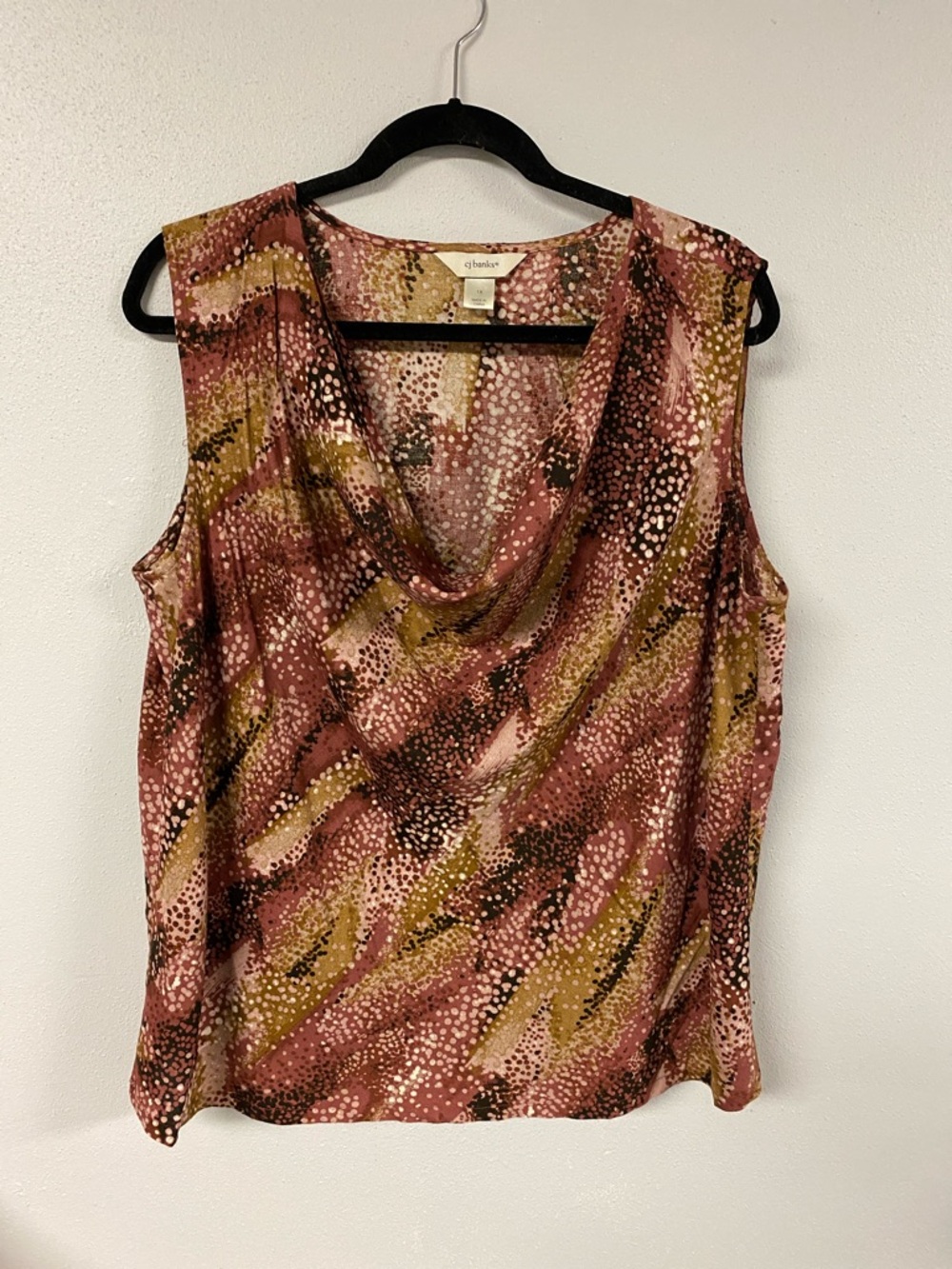 CJ Banks Sleeveless Cowl Neck Camisole in Dusty Rose and Olive. Size 1X